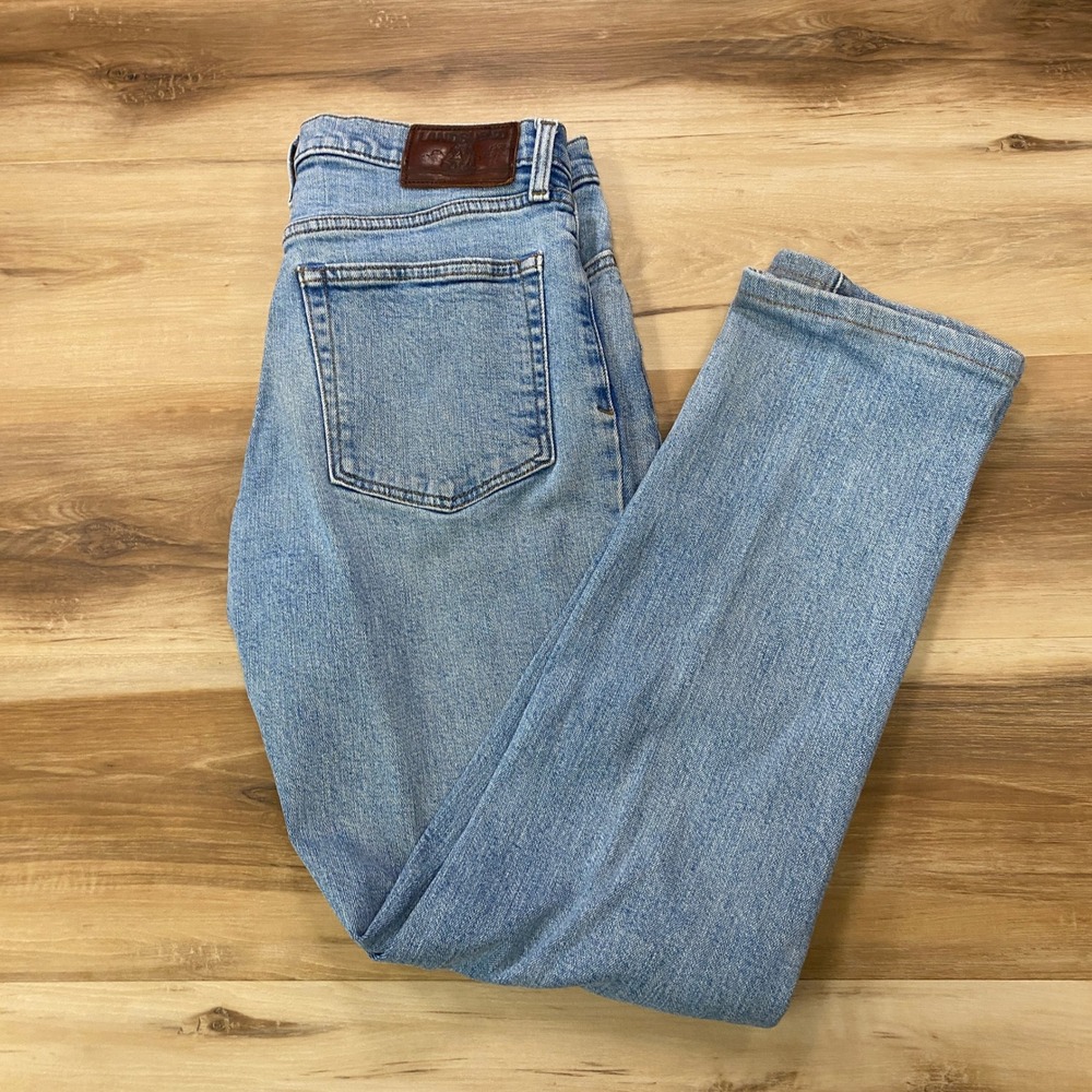 Lands' End Jeans 32 Mens Square Rigger Slim Fit Light Wash Denim Blue